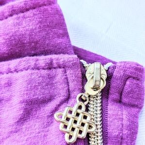 Oleg Cassini Sport Violet Designer Zip Up Athleisure Jacket, S.